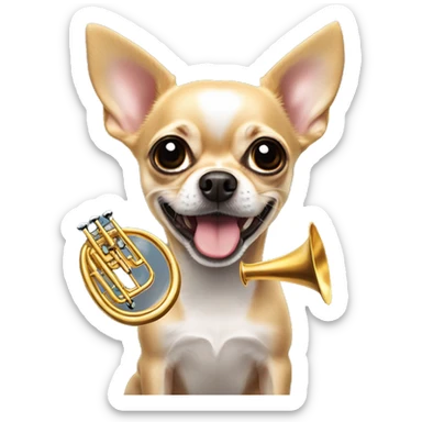 chihuahua qui joue de la trompette sticker