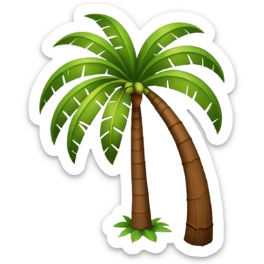 Un cocotier au bord d'une plage avec en arc de cercle écrit bonsoir sticker