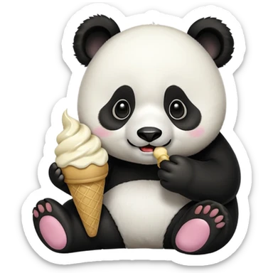 Panda eating ice cream sticker