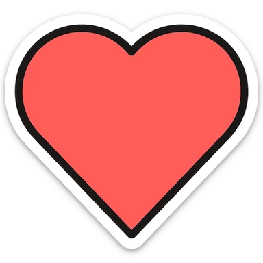 heart icon with color outline sticker