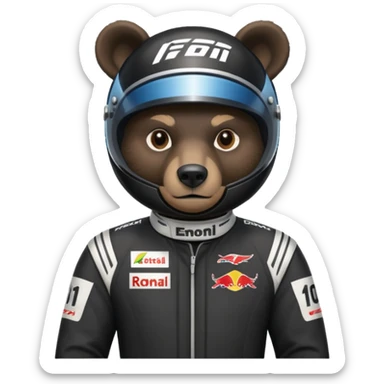 black bear f1 driver  sticker