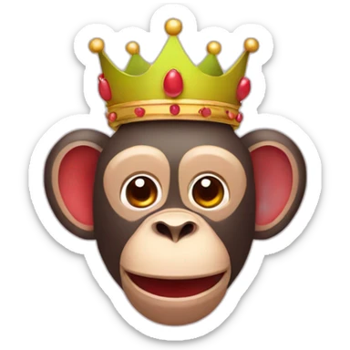 head of monkey watermelon with a crown sticker