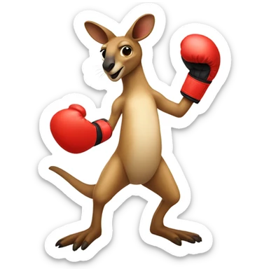Kangaroo with boxing gloves sticker