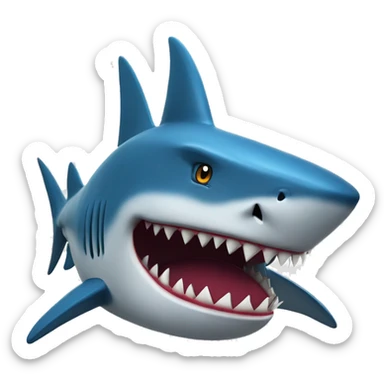 A blue colour Shark with a queen crown looking furious  sticker