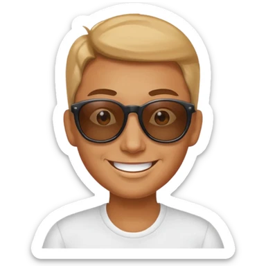 smiling face with sunglasses sticker