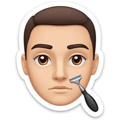 Eye brows shaved off with a razor sticker