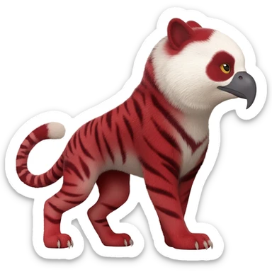 Caracal-Bobcat-Gryphon-Tiger-Red-Panda-fusion-hybrid-animal-creature, full body sticker