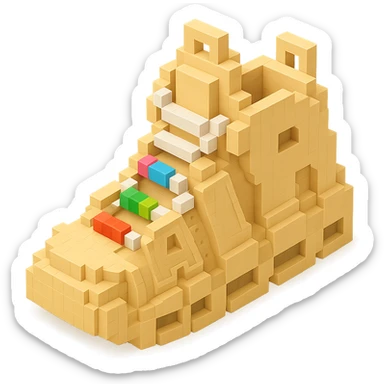 Nike Air More Uptempo sneakers in beige with colorful beads on the laces sticker