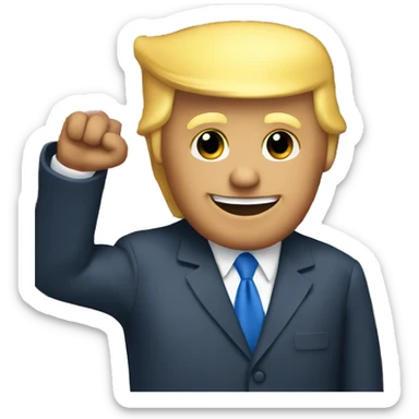 Trump waving American flag  sticker