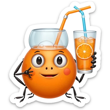 bug drinkig soda sticker