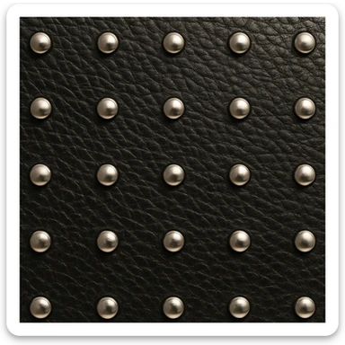Make a close-up of the Alaïa Teckel bag's studded leather texture look more photorealistic with realistic materials and lighting. Preserve transparency if present. sticker