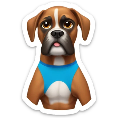 boxer dog wearing speedos sticker