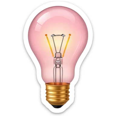 light pink light bulb glowing sticker
