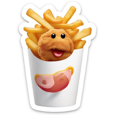 Chicken nuggets and fries with ice cream on the side from McDonald’s Donald’s  sticker