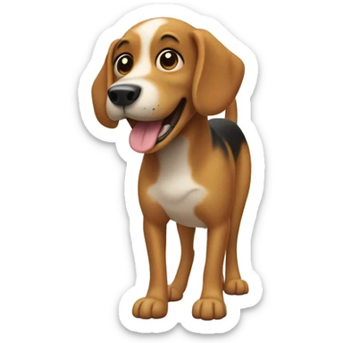 Dog shaking tail sticker