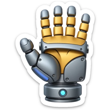 bulky robot fist, back of hand facing viewer sticker