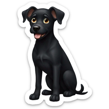 Black dog  sticker