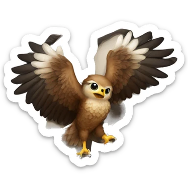 hawk holding the number 2 sticker