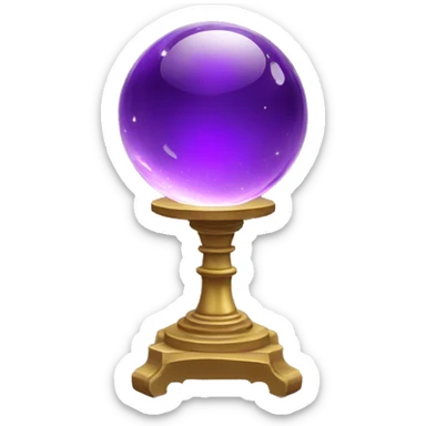 purple glass crystal ball on a pedestal sticker
