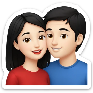 kiss a girl and boy from black hair  sticker