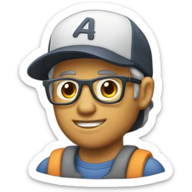 a 40 years als man with basecap  sticker