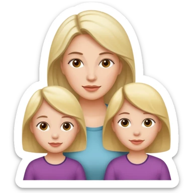A mum and her two daughters sticker