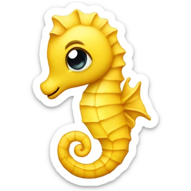 Crying yellow seahorse sticker