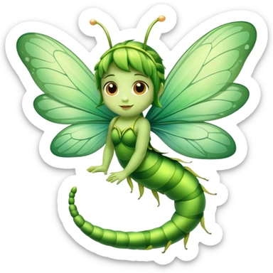 Caterpillar fairy sticker