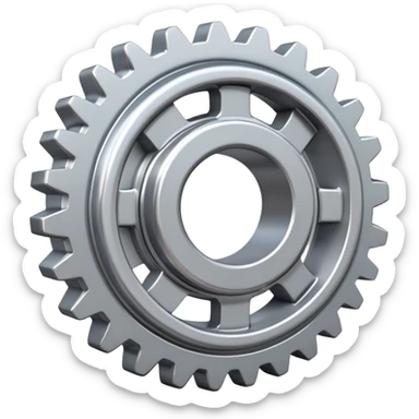 Interlocking gears turning smoothly, representing a well-functioning system or process sticker