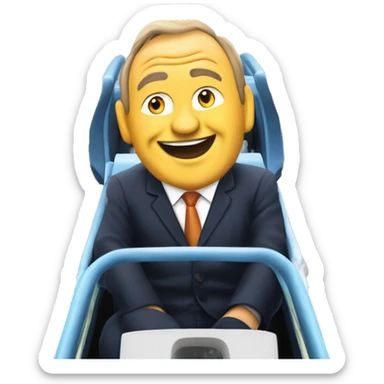 Liberal Democrat leader Sir Ed Davey MP on a rollercoaster sticker