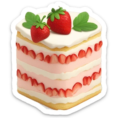 Strawberry cream cake sticker