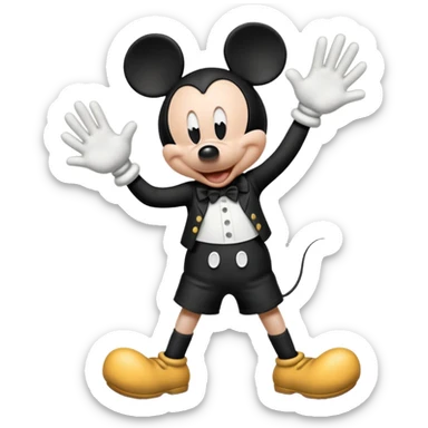 Mickey mouse shooting up sticker