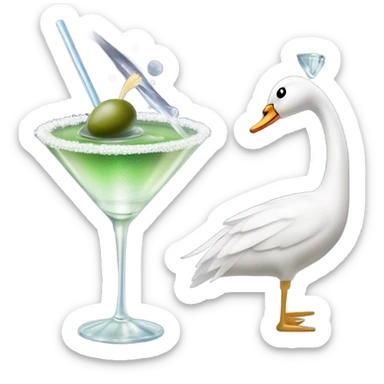 A martini with a posh swan sticker