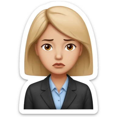 a office woman disappointed and lack of speak sticker