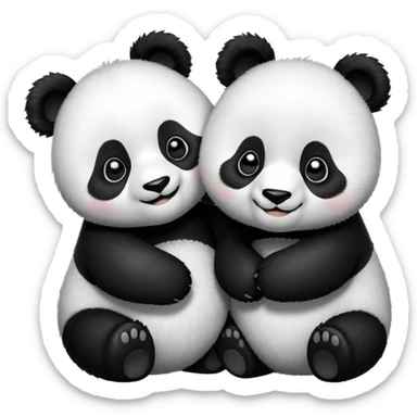 Panda couple sticker