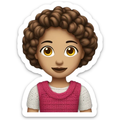 Fille-faisant-du-crochet sticker