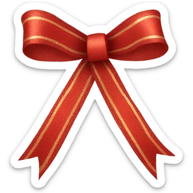 red ribbon bow sticker