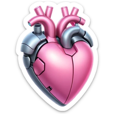 pink robotic heart sticker