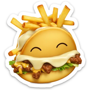 poutine qui mange un tacos sticker