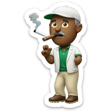 Golfing smoking a cigar sticker