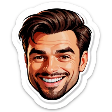 smiling portrait of a man sticker