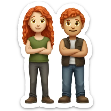 The couple emoji but with two red head sticker