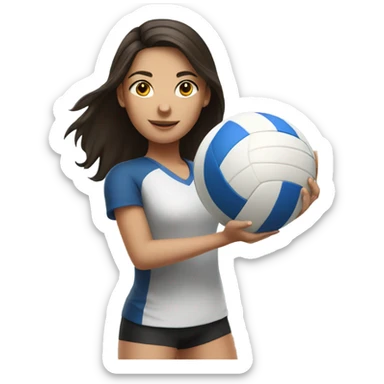Brunette girl playing volleyball sticker