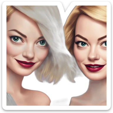 Emma stone with margot robbie sticker