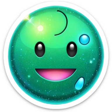 Glitter Green Pacman sticker