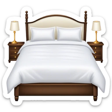 Luxury white bed with white duvet sticker