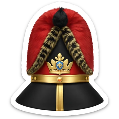 A Royal Guard hat with black fur texture and tall silhouette. sticker