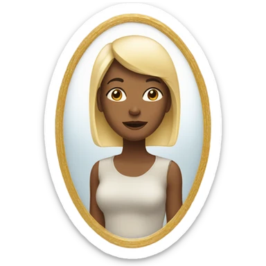 woman looking in the mirror sticker
