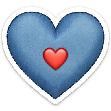 Denim heart sticker