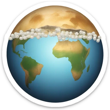 Flat earth covered with half bulb sticker